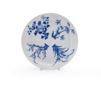 A Chinese blue and white 'Four Seasons' dish