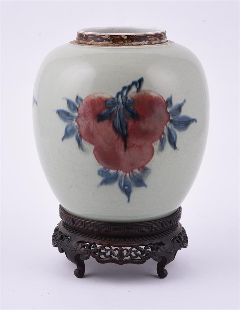 A Chinese underglaze blue and copper-red 'Three Abundances' ginger jar - Image 3 of 5