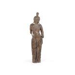 A good large Chinese wooden figure of Bodhisattva