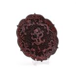 A Chinese cinnabar lacquer 'dragon' dish