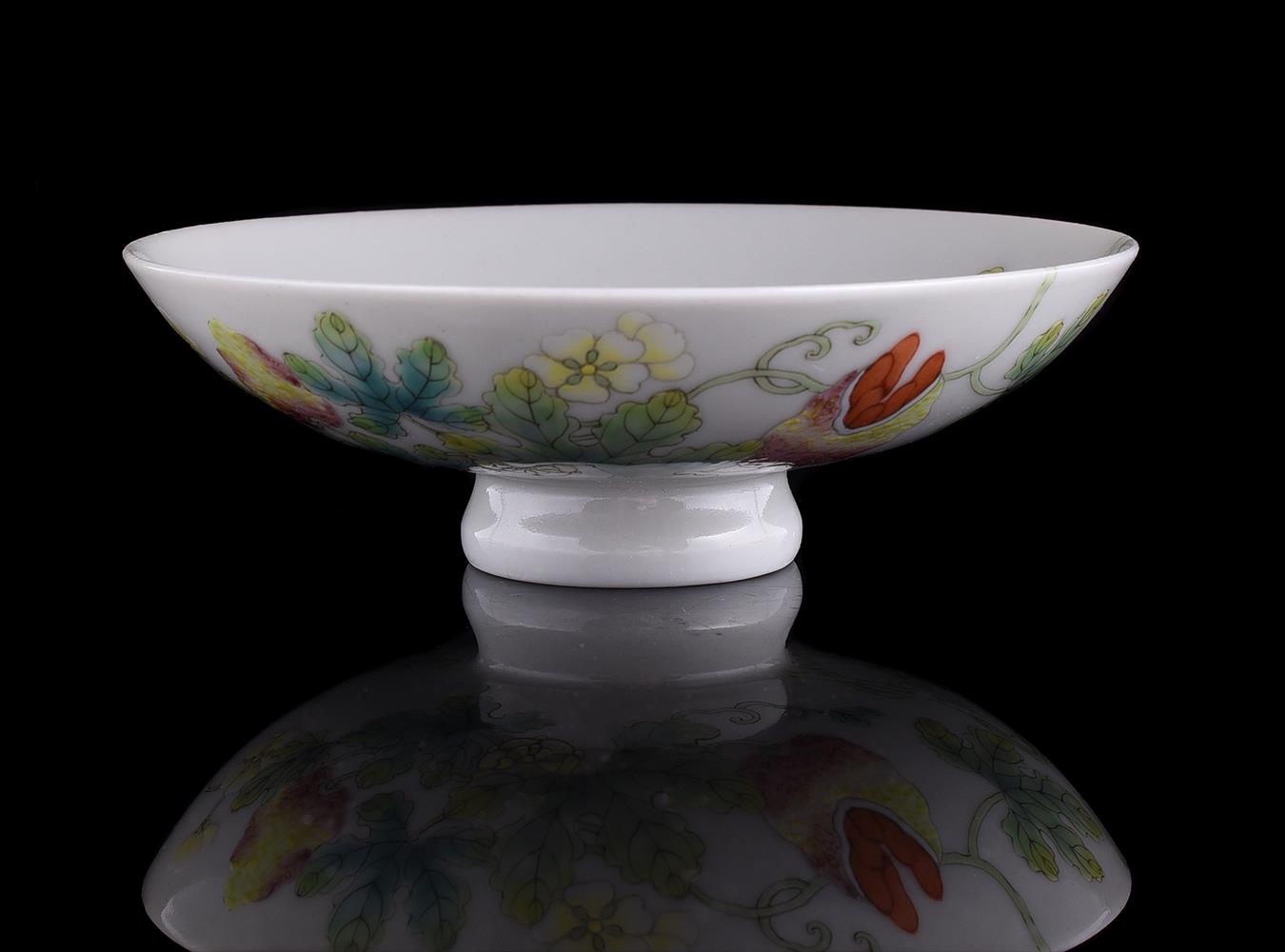 A Chinese Famille Rose 'Balsam Pear' bowl cover - Image 3 of 5