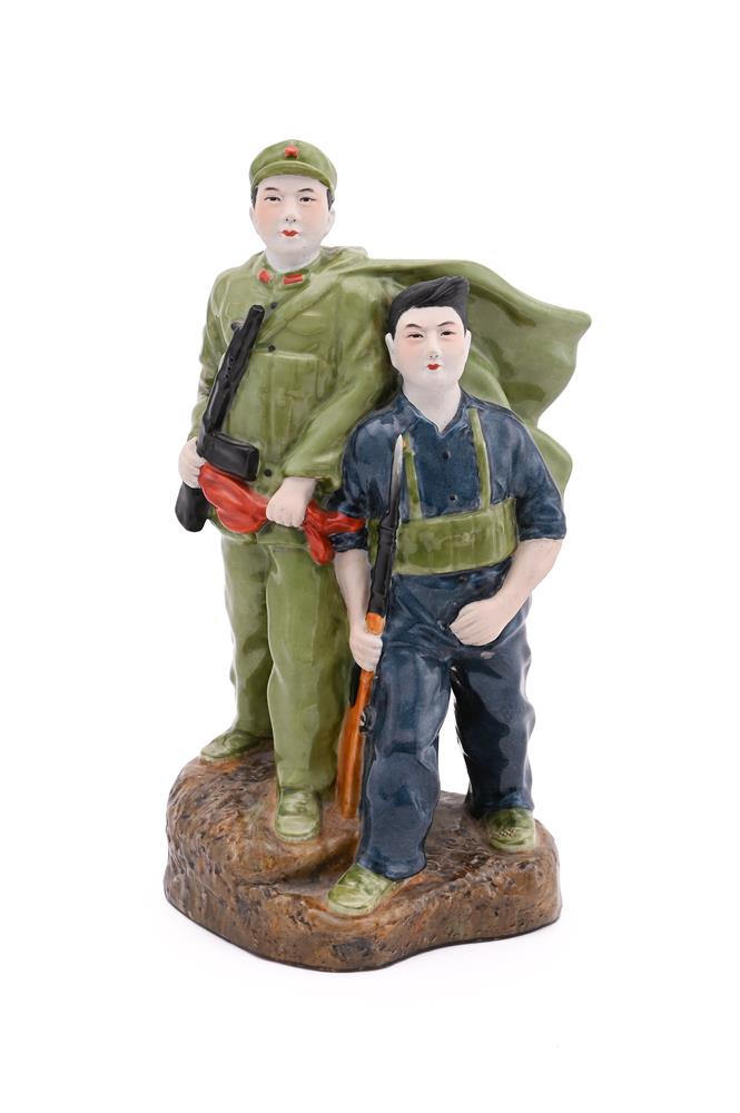 A Chinese famille rose 'Cultural Revolution' statue