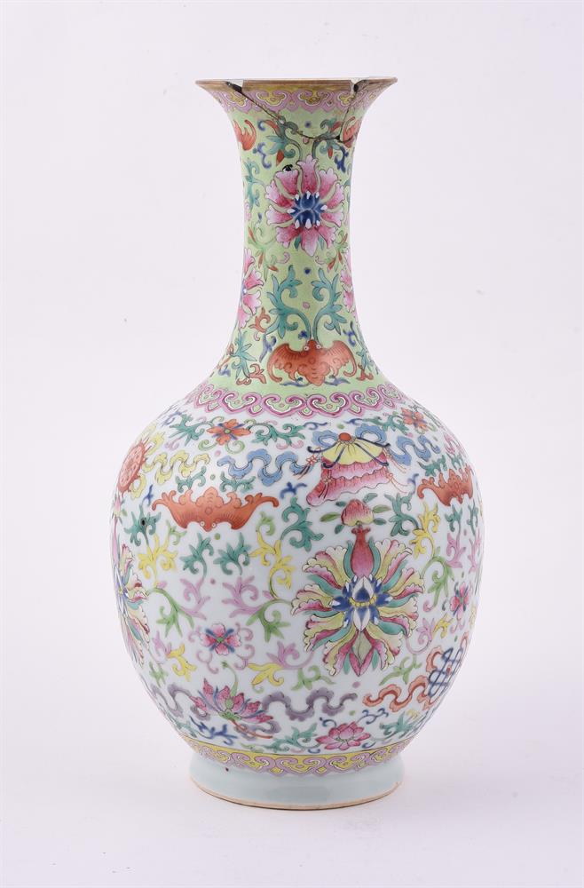 A Chinese Famille Rose 'Eight Buddhist Emblems' vase - Image 2 of 4