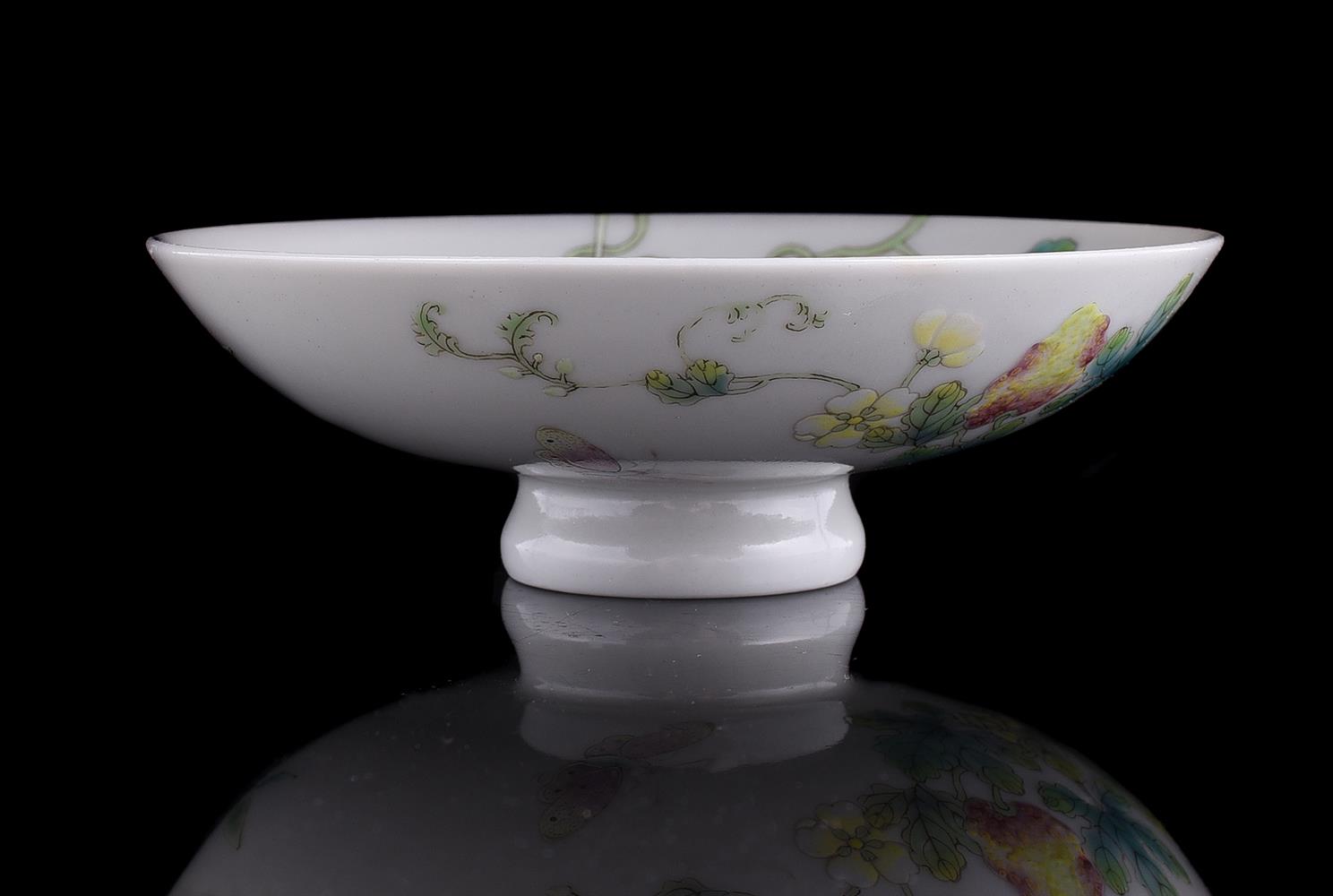 A Chinese Famille Rose 'Balsam Pear' bowl cover - Image 2 of 5