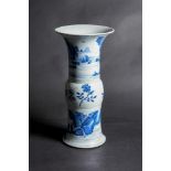 A Chinese blue and white gu-form vase