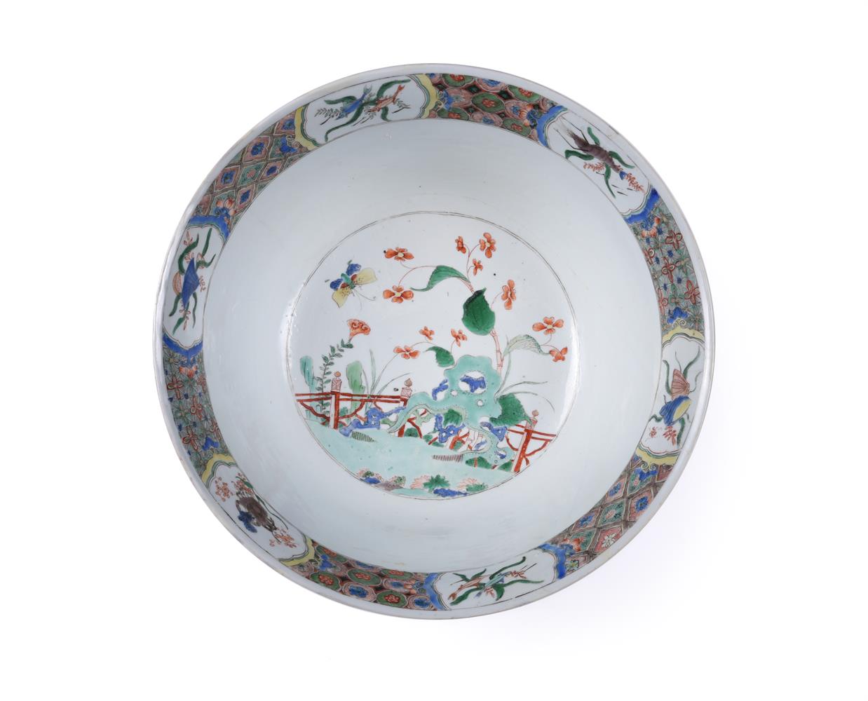 A large Chinese famille verte bowl - Image 3 of 4