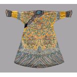 A rare Chinese Imperial golden-yellow 'Dragon' robe made for a consort to the Emperor