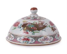 A large Chinese Famille Rose domed food cover