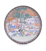 A large Cantonese enamel dish