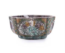 A Chinese Famille Verte lobed bowl