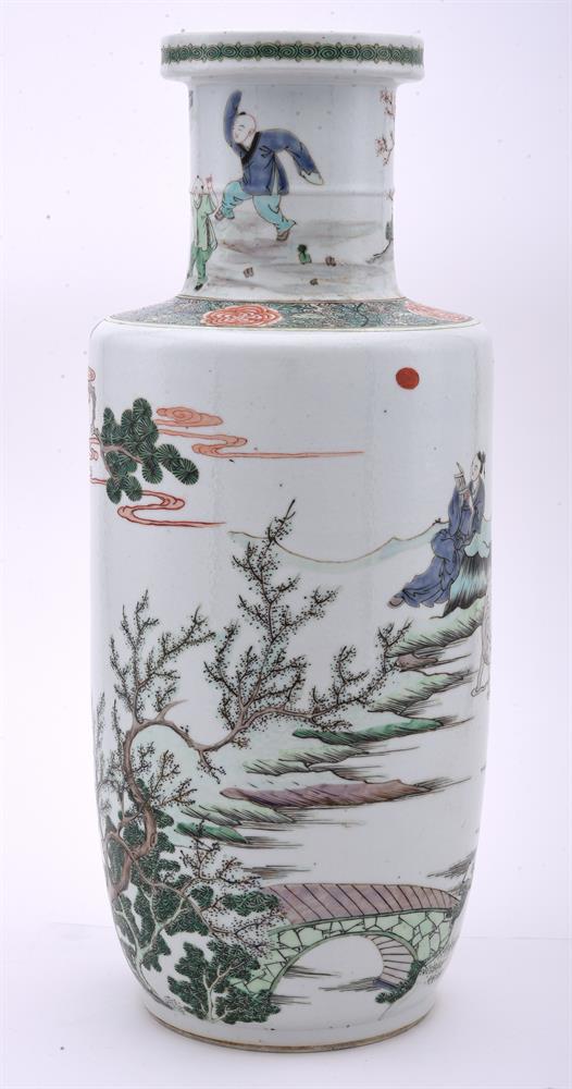 A large Chinese famille verte vase - Image 3 of 6