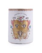 A Chinese Export Famille Rose Armorial mug