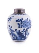 A small Chinese blue and white ginger jar