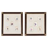 Ten small Chinese paintings on pith paper