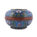 A large Chinese cloisonné box and cover