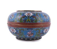 A large Chinese cloisonné box and cover