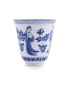 A Chinese blue and white cup