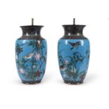 A large pair of Japanese Cloisonné vases