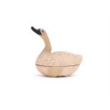 An amusing Japanese incense container in the form of a goose