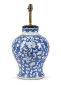 A Chinese blue and white baluster vase