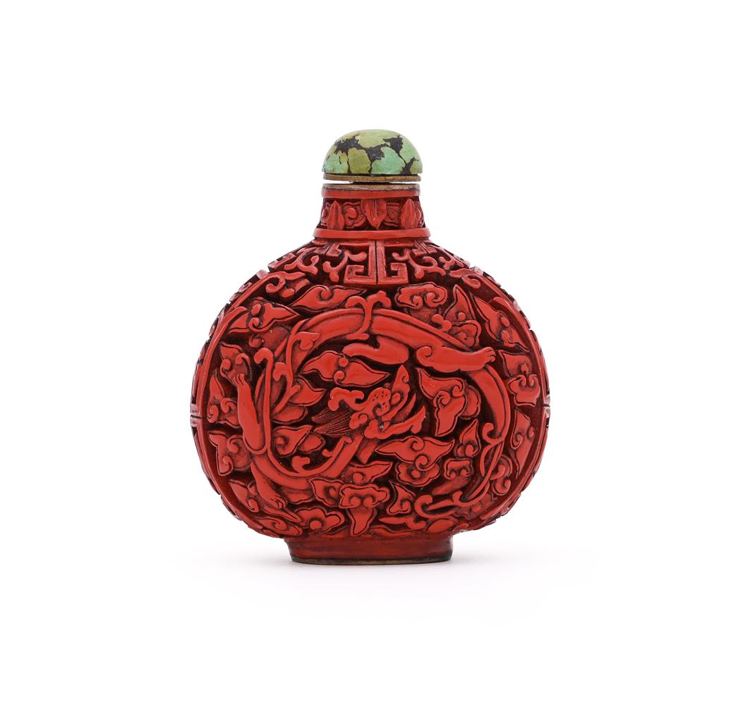 A Chinese cinnabar snuff bottle