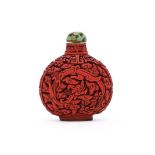 A Chinese cinnabar snuff bottle