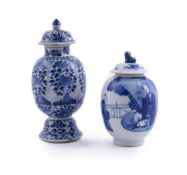 A small Chinese blue and white jar and cover