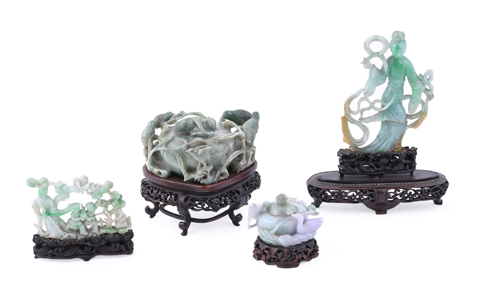 A group of nine Chinese jade and hardstone carvings - Image 3 of 12
