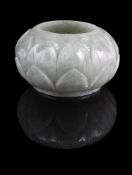 A small Chinese circular jadeite 'Lotus' washer