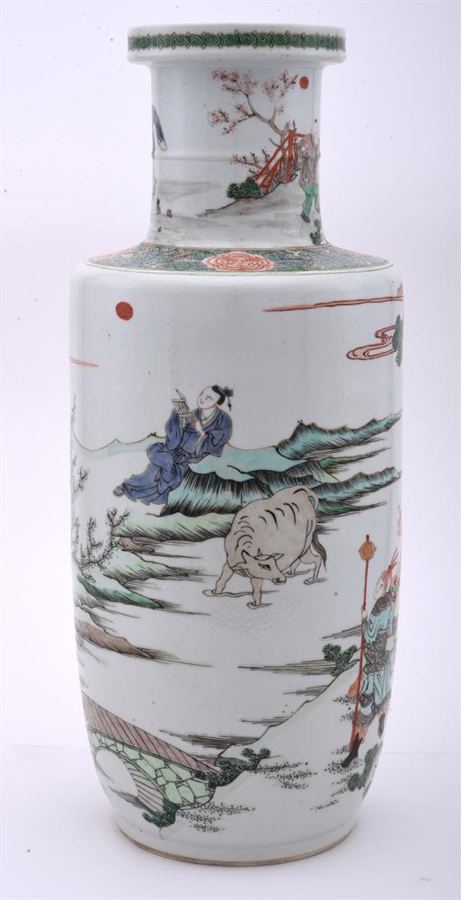 A large Chinese famille verte vase - Image 4 of 6