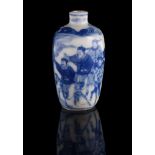 A Chinese porcelain blue and white snuff bottle