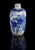 A Chinese porcelain blue and white snuff bottle