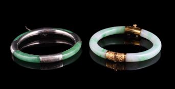 Two jadeite bangles