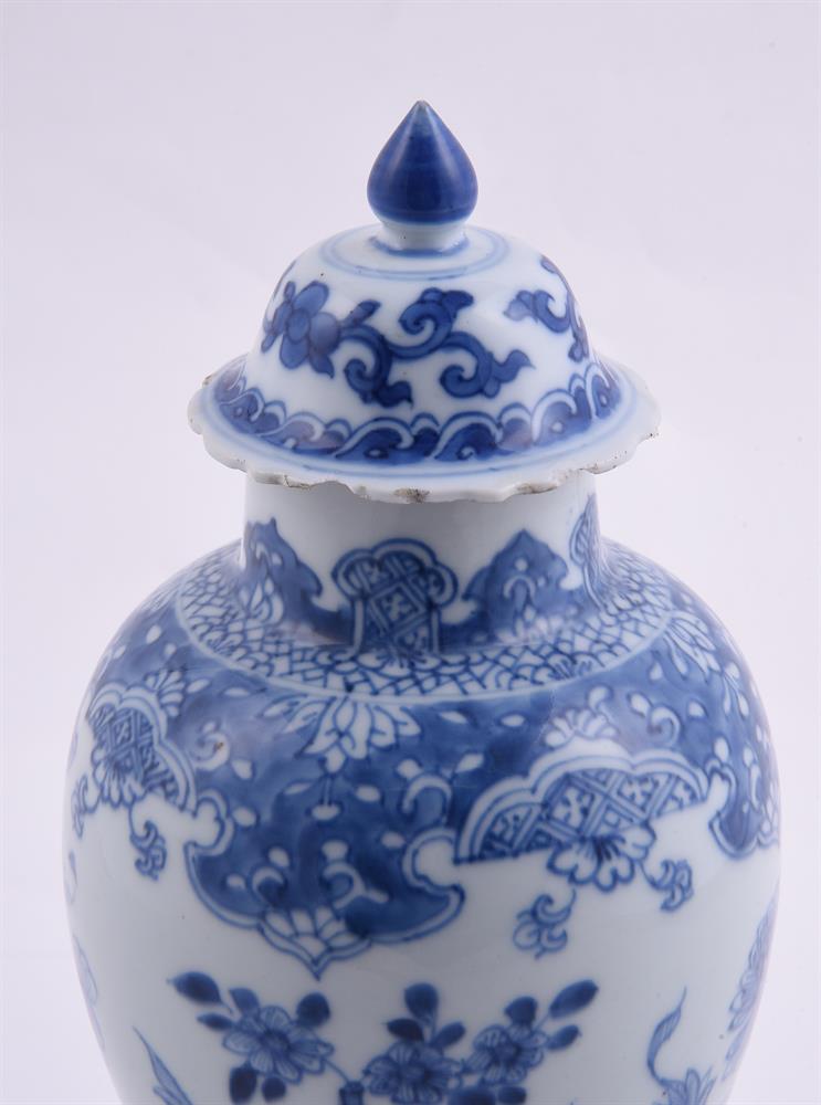 A Chinese blue and white vase and cover - Image 3 of 4