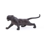 A Japanese Cast Bronze Figure of a Siberian Tiger