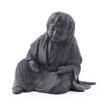 Ryomin: A Japanese Cast Bronze Figure of a Shojo