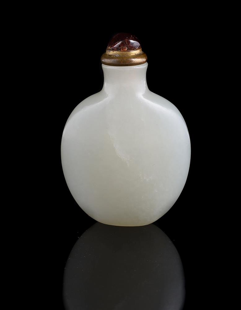 A Chinese pale celadon jade snuff bottle