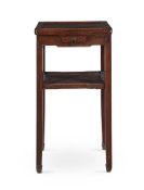 A Chinese hardwood two tier table