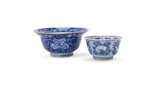 A Chinese blue and white 'Peony' bowl