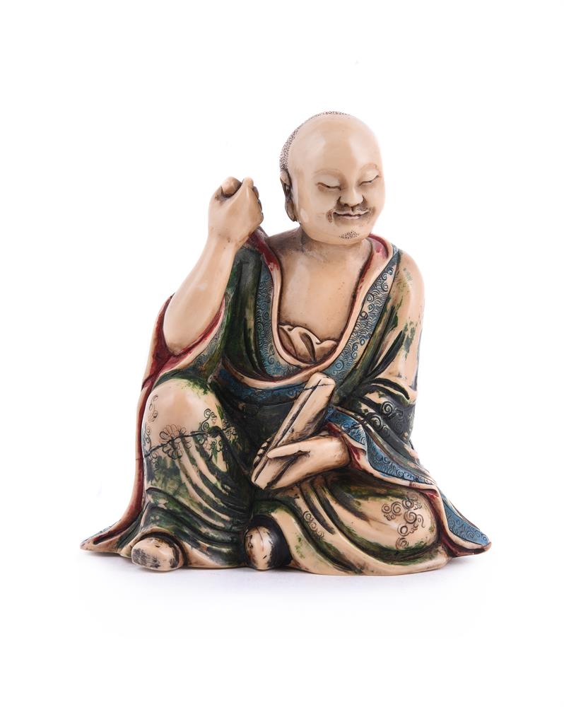 A Chinese soapstone figure of a luohan