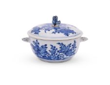 A Chinese blue and white tureen with cover