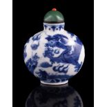 A Chinese blue and white 'Dragon' snuff bottle