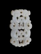 A Chinese openwork celadon jade pendant