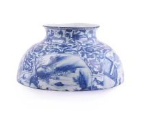 A Chinese Transitional blue and white vase top section