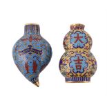 Two Chinese cloisonné snuff bottles