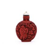 A Chinese cinnabar lacquer snuff bottle