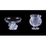 LALIQUE, CRYSTAL LALIQUE, SAINT-CLOUD, A CLEAR AND FROSTED GLASS COMPORT VASE