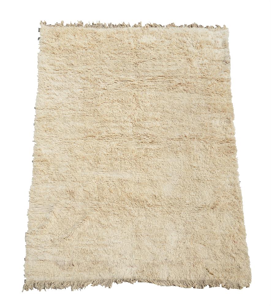 TWO LARGE WOOL SHAG PILE RUGS