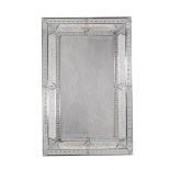 A MODERN VENETIAN ETCHED GLASS WALL MIRROR