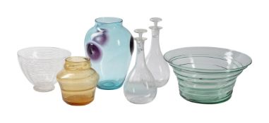 SEVEN ITEMS OF POWELL & SONS (WHITEFRIARS) LTD. AND RELATED GLASS